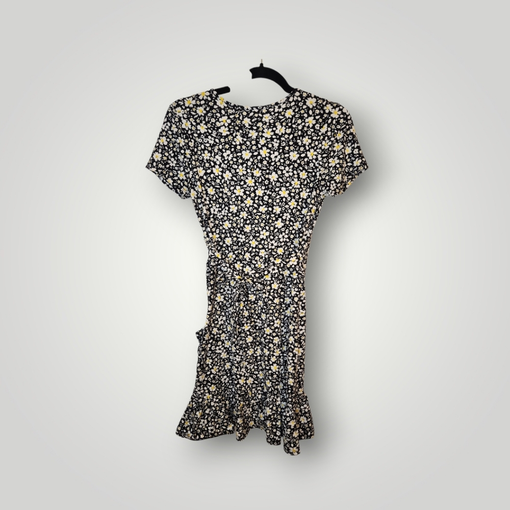 Blue Rain daisy print dress Faux wrap Dress Size Small - Picture 4 of 14